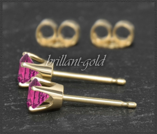 Ohrstecker 585 Gold, Topas pink 4,5,6,7mm